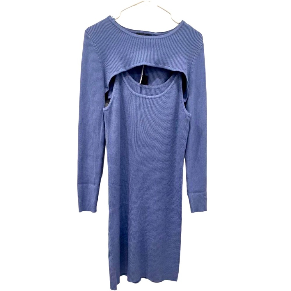 House of Harlow 1960 Ribbed Knit Midi Dress w/ Crop Shrug Attached